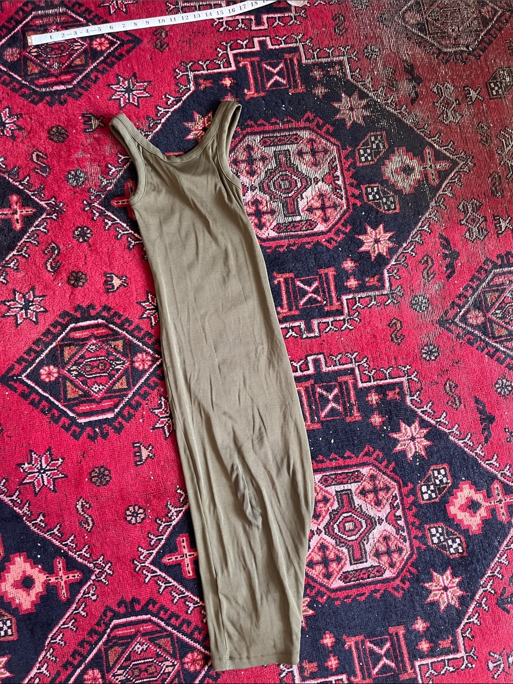 Army Green Ribbed Midi - Picture 4 of 4
